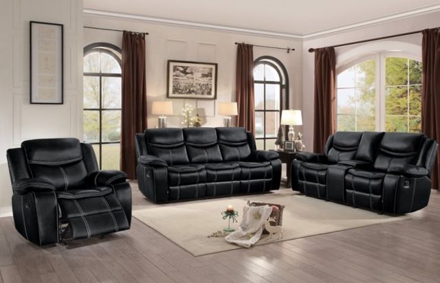 Homelegance® Bastrop Black Manual Glider Recliner-1