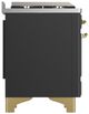 Ilve® Majestic III 36" Graphite Matte Pro Style Dual Fuel Natural Gas Range with Solid Door and Brass Trim-3