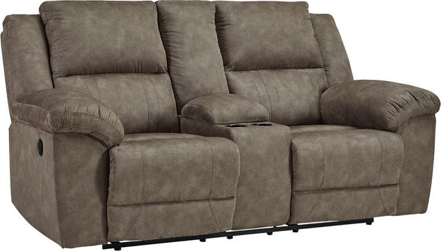 Causeuse double inclinable avec console de Signature Design by Ashley® Laresview - Fossile