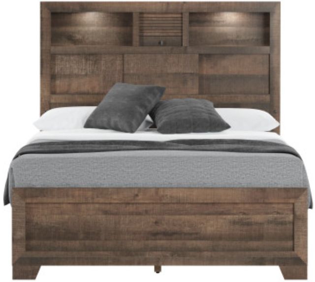 Emerald Home Peyton Brown Full Bookcase Bed-3