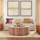 Classic Home Josie White 46" Round Coffee Table with Hickory Brown Base-1