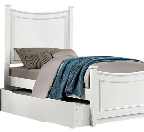 Furniture of America® Lycoris White Twin Poster Bed-1