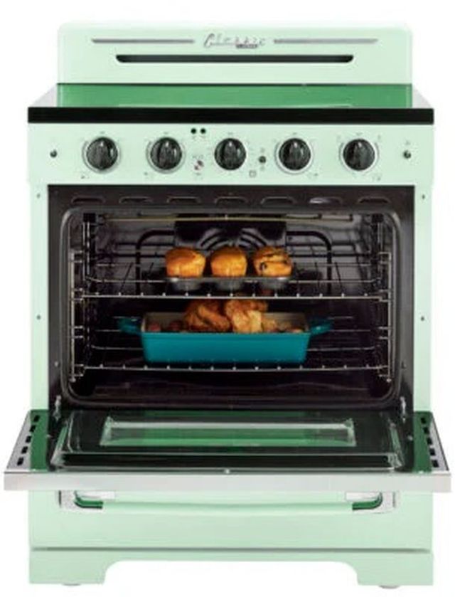 Unique® Appliances Classic Retro 30" Summer Mint Green Freestanding Electric Range-2
