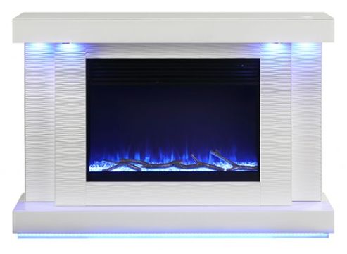 Furniture of America® Dorrit White 55" TV Stand with Electric Fire Place-3