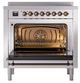 Ilve® Nostalgie II Noblesse 36'' Stainless Steel Pro Style Induction Range with Burnished Trim-2