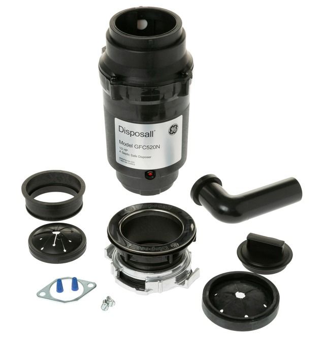 GE® Disposall® 1/2 HP Continuous Feed Non-Corded Black Garbage Disposal-2