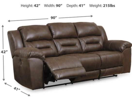 Signature Design by Ashley® Stoneland Chocolate Manual Reclining Sofa-2
