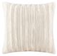 Olliix by Madison Park Duke Ivory 20x20" Polyester Brushed Solid Stripe Plaited Long Fur Square Pillow-0