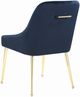 Coaster® Kella 5-Piece Gold/White Round Marble Top Dining Set with Blue Chair-3