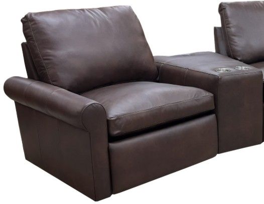 Mayo Furniture Customizable Leather Power Reclining Sectional with Cup Holders-1