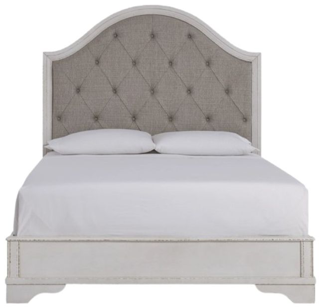Signature Design by Ashley® Blendon Chipped White Queen Upholstered Panel Bed-2