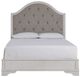 Signature Design by Ashley® Blendon Chipped White Queen Upholstered Panel Bed-2