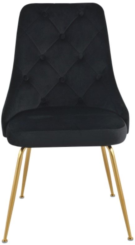 Mazin Furniture Plumeria Black/Gold Dining Side Chair -1