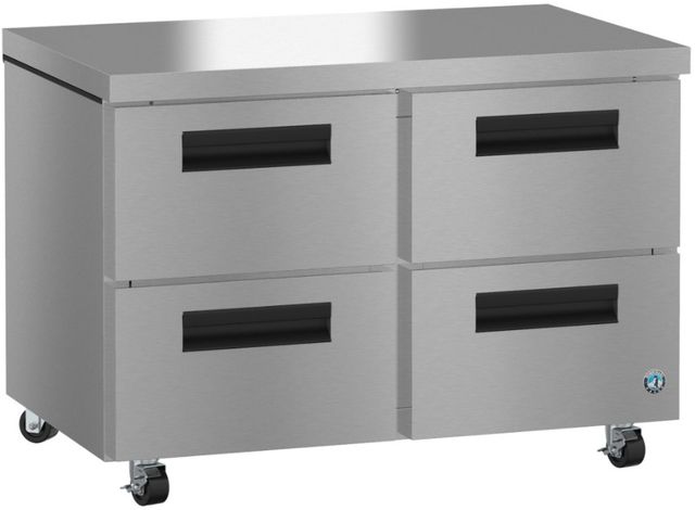Hoshizaki Steelheart® 48" 12 Cu. Ft. Stainless Steel Two Section Undercounter Refrigerator with Stainless Drawers-1