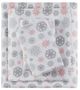 Olliix by True North by Sleep Philosophy Cozy Flannel Grey Snowflakes and Pink Twin Cotton Printed Sheet Set-0