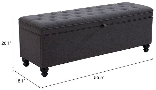 Zuo® Modern Halifax Gravel Gray Bench-1