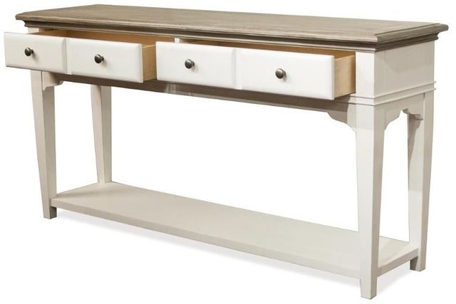Riverside Furniture Myra Natural Sofa Table with Paperwhite Base-3