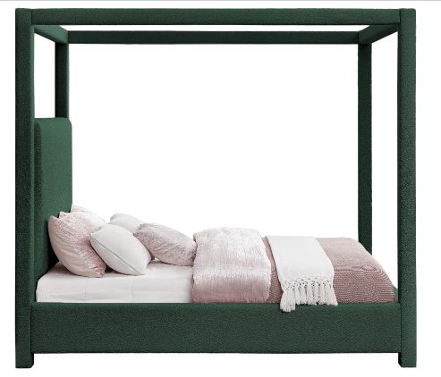 Meridian Furniture Eden Green Upholstered Canopy Bed-2