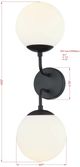Forty West Evie Black 2-Light Sconce-1