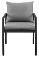 Armen Living Grand Black Outdoor Patio 2-Piece Dining Chair Set-2