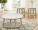 Steve Silver Co. Vida White Round Cocktail Table with Brown Base-3