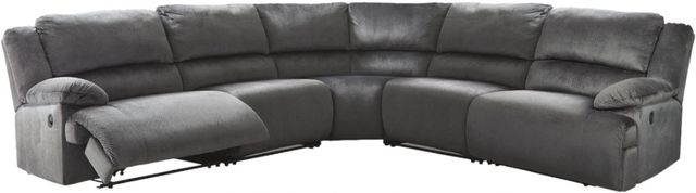 Signature Design by Ashley® Clonmel 5-Piece Charcoal Manual Reclining Curved Sectional-0