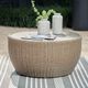 Signature Design by Ashley® Danson Beige Aluminum/Resin Wicker Outdoor Cocktail Table-4