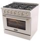 Kucht Professional KNG Series 36" Stainless Steel Pro Style Natural Gas Range with Silver Door-4