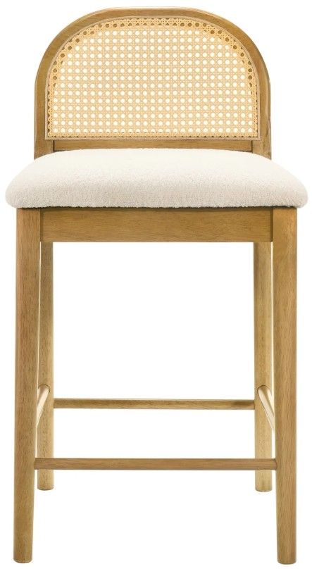 Armen Living Lucio 2-Piece Amber Glow/White Counter Stool Set-2