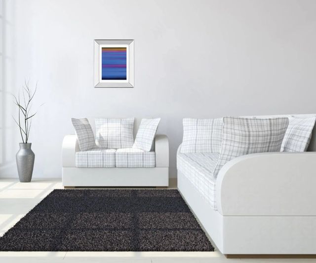 Classy Art Abstract Blues by Mark Baker Mirror Framed Wall Art-2