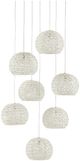 Currey & Company Piero Multi-Drop Painted Silver/White Pendant Lighting-0
