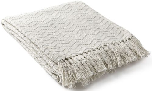 Surya Thelma Cream 50"x60" Throw Blanket-1
