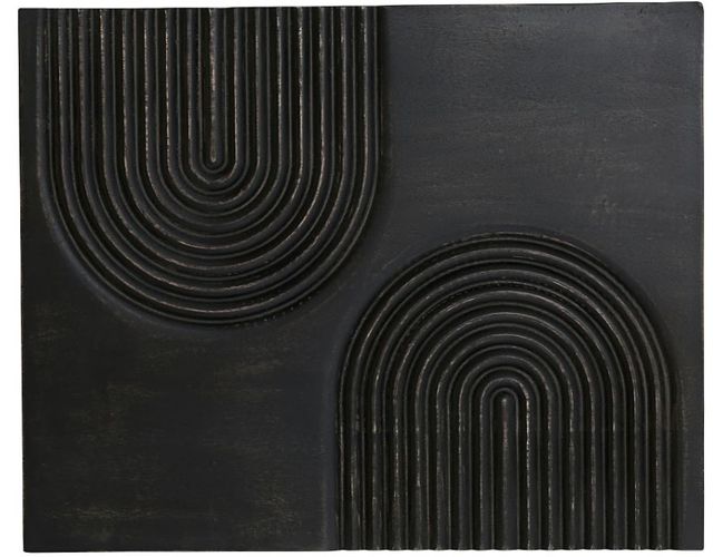 Moe's Home Collection Passages Washed Black Carved Wood Wall Art-2