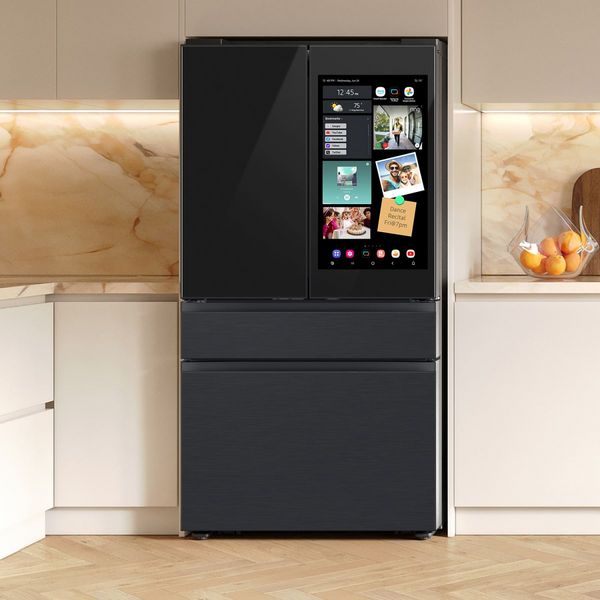 Samsung Bespoke 36 in. 28.6 Cu. Ft. Charcoal Glass and Matte Black Steel French Door Refrigerator with AI Family Hub & AI Vision Inside