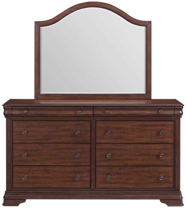Elements International Phillipe Cherry Dresser and Mirror-1