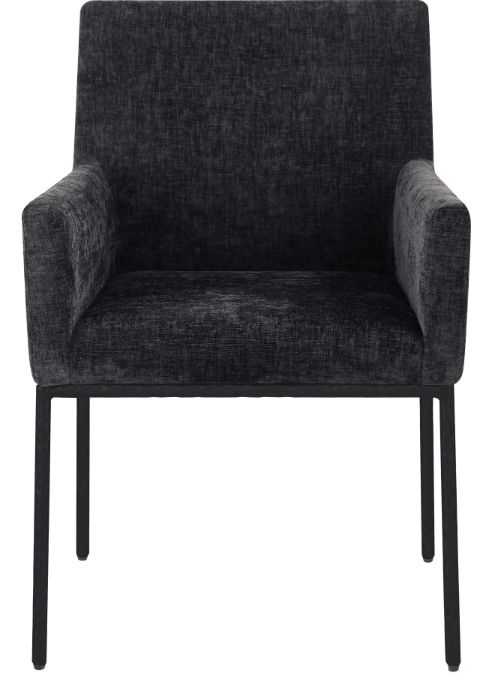 Meridian Furniture Reeves Black/Matte Black Chenille Upholstered Dining Chair-1