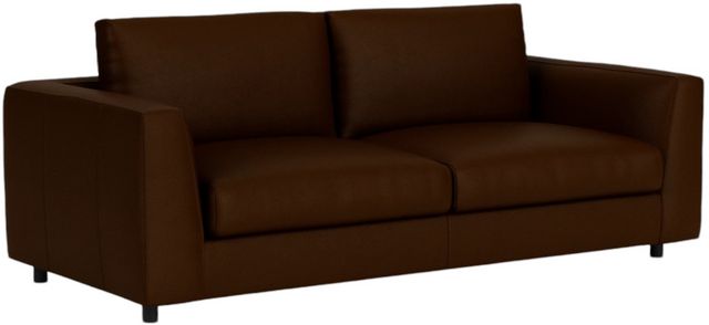 EQ3 Cello Narrow Leather Angled Arm Loveseat