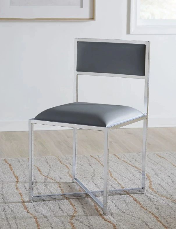 Modus Furniture Amalfi Cobalt X-Base Side Chair with Chrome Base-1