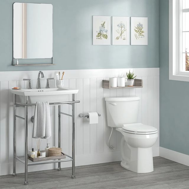 American Standard Colony® White 3 Two-Piece 1.28 gpf/4.8 Lpf Chair-Height Round Front Toilet Less Seat-4