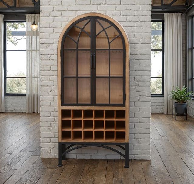 Nest Home Collections Victoria Antique Natural Wine Cabinet-1