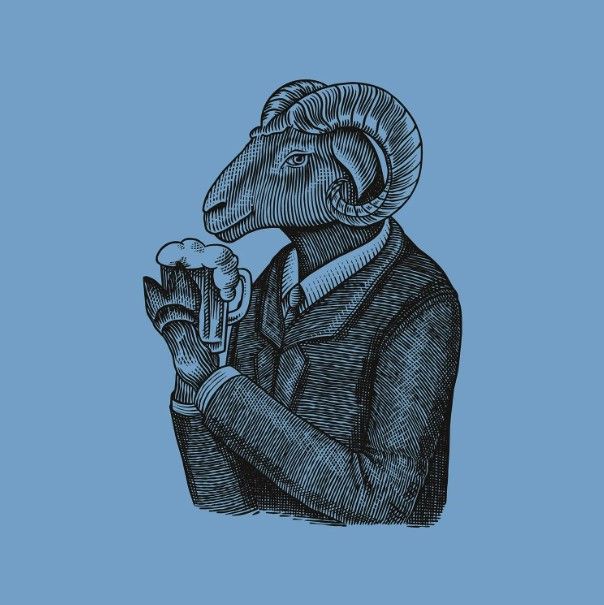 Classy Art Blue Ram by Classy Art Wall Art-0