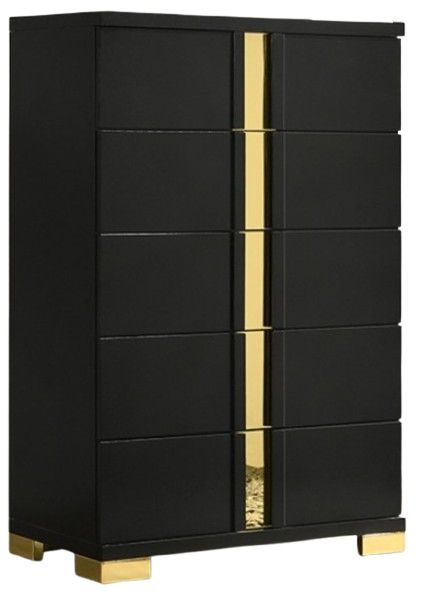 Furniture of America® Lillestrom Black/Gold Chest-0