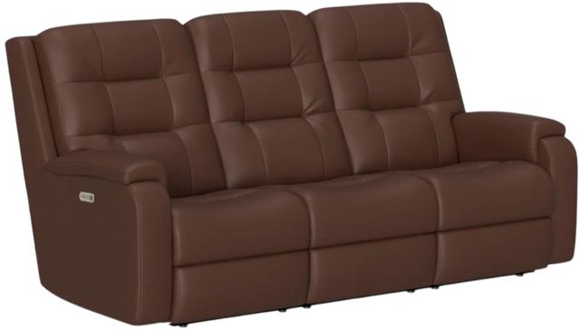 Flexsteel® Customizable Arlo Leather Power Reclining Sofa with Power Headrest-2