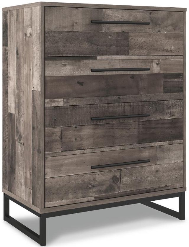 Signature Design by Ashley® Neilsville 4-Piece Multi Gray Queen Platform Panel Bed Set-3