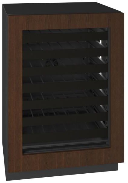 U-Line® Seamless Collection 24" 5.1 Cu. Ft. Panel Ready Wine Refrigerator with Glass Door-1