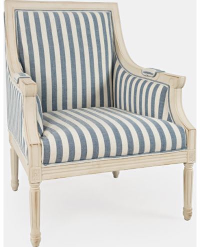 Jofran McKenna Blue Stripe Accent Chair Brett's Furniture