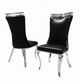 Furniture of America® Palazzo 7-Piece Chrome Dining Table Set with Black Chairs-4