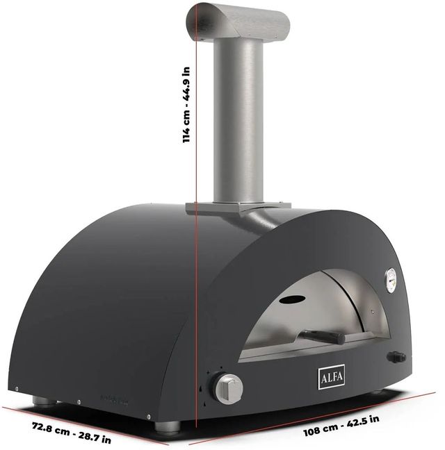 Alfa Moderno 3 Pizze 43" Anthracite Gray Wood Pizza Oven-2