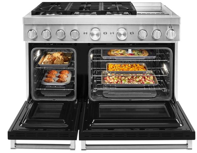 KitchenAid® 48" Imperial Black Pro Style Dual Fuel Range with Griddle-2
