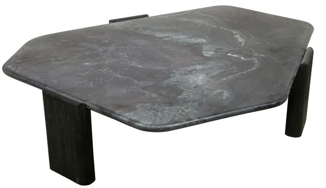 Home Trends & Design Breton Lava Coffee Table with Dark Walnut Base-0